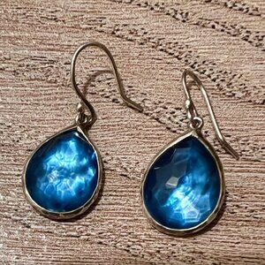 $495 IPPOLITA wonderland blue teardrop quartz MOP sterling silver earrings